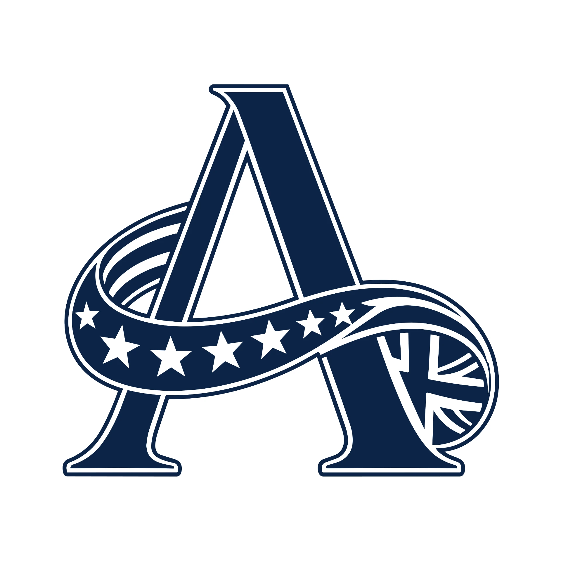 Monogram — navy tonal (embroidery, deboss)